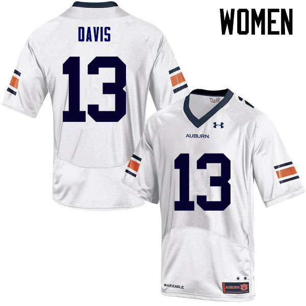 Women's Auburn Tigers #13 Javaris Davis White College Stitched Football Jersey